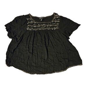Forever 21 Plus 0X Black Short Sleeve Shirt